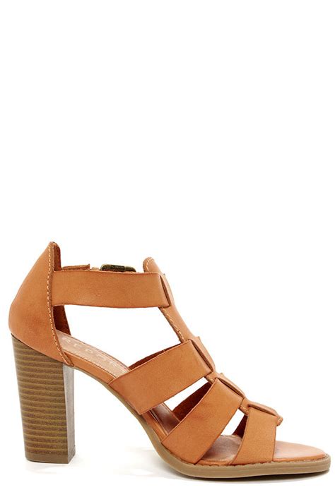 Pretty Tan Sandals - High Heel Sandals - Tan High Heels - $59.00