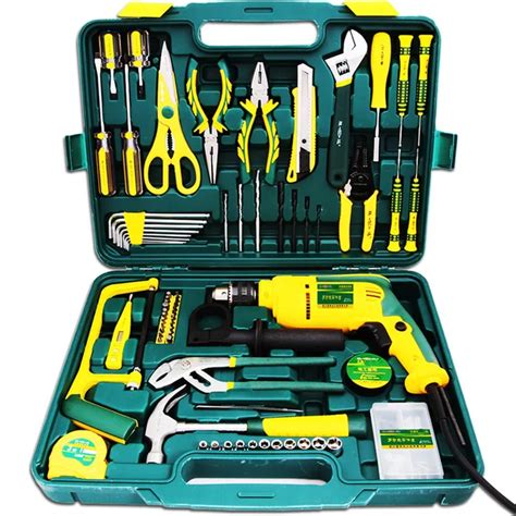 98PCS/ Set Manual Household Tool Kit Hardware Tools Group Set Electrician Carpentry Repair Kit ...