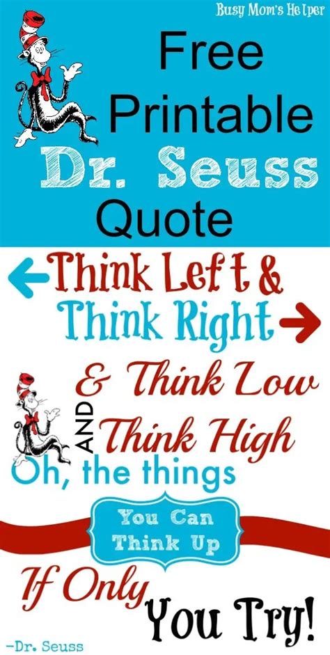 Printable Dr Seuss Quotes - Calendar Printables