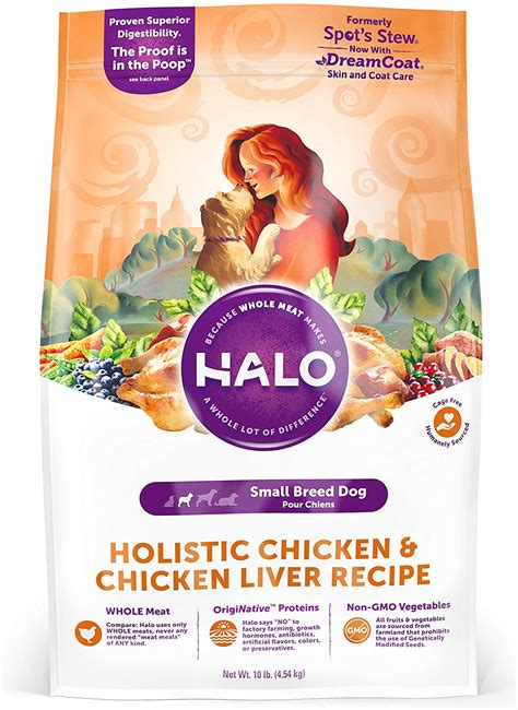 Organic Dog Food - Halo Natural Dry Dog Food, Small Breed Chicken ...