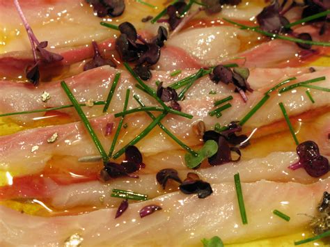 The Food Vine: kingfish sashimi with honey & lime vinaigrette