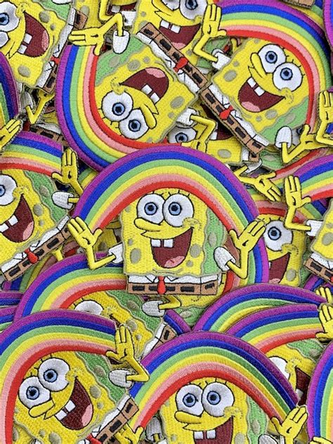 Spongebob SquarePants Rainbow Meme Custom Embroidered | Etsy