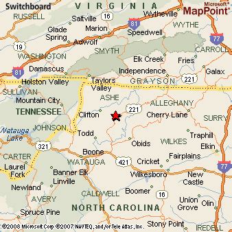 Jefferson, North Carolina Area Map & More