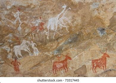 Prehistoric Petroglyphs Rock Art Akakus Acacus Stock Photo 73317445 ...