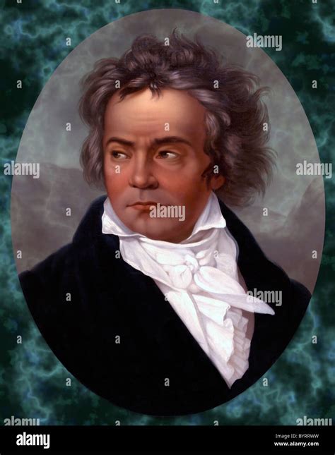 Ludwig Van Beethoven Portrait on colorful, lively background Stock ...