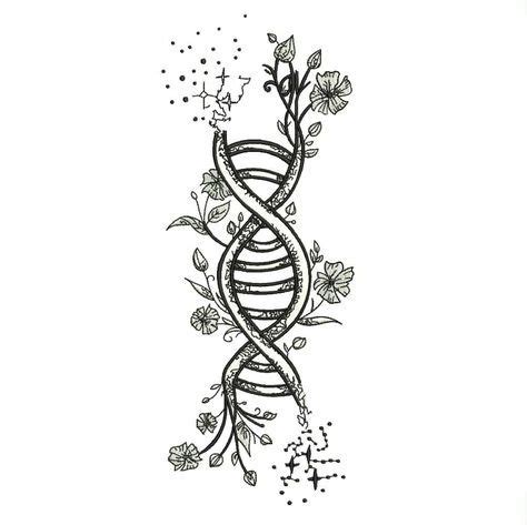 Biology Tattoo, Dna Tattoo, Biology Art, Mini Tattoos, Cute Tattoos, Small Tattoos, Art Drawings ...