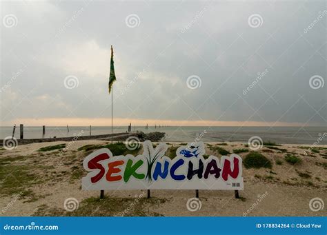 Signboard Sekinchan Shown at the Beach. Editorial Stock Image - Image ...