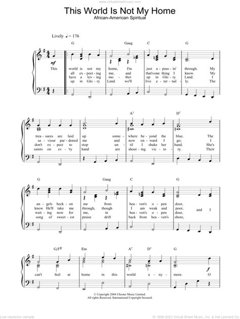 This World Is Not My Home sheet music for piano solo [PDF]