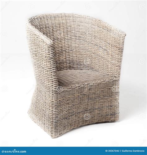 Wicker Armchair white stock photo. Image of concept, natural - 30367046