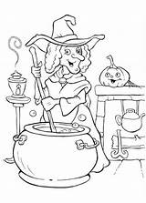 A Witch Making Potion On Halloween Day Coloring Page  Color Luna sketch template