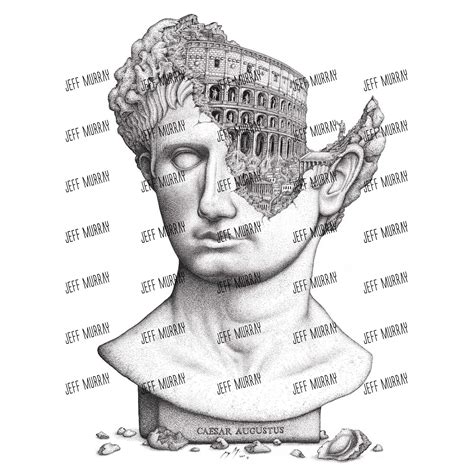 Historical Pen & Ink Art | Caesar Augustus | Canvas & Paper Prints