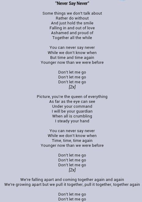 Never say never by The Fray. | Great song lyrics, Just lyrics, Never quotes