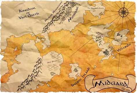 Map for MIDGARD, playing around with Photoshop. : worldbuilding