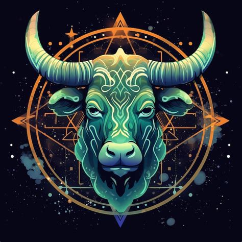 Premium AI Image | a digital art of a bull with horns.