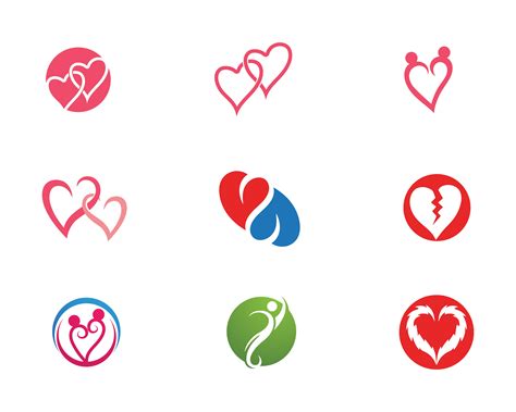 Love heart logo and template 596115 Vector Art at Vecteezy