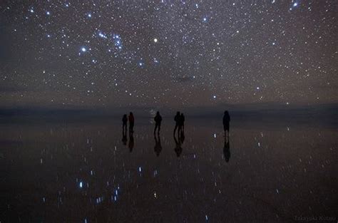 Salar de Uyuni, Bolivia by night "When the night comes, the starry sky ...