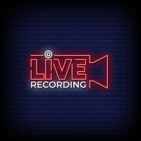 Live Recording Neon Signs Style Text Vector 4336719 Vector Art at Vecteezy