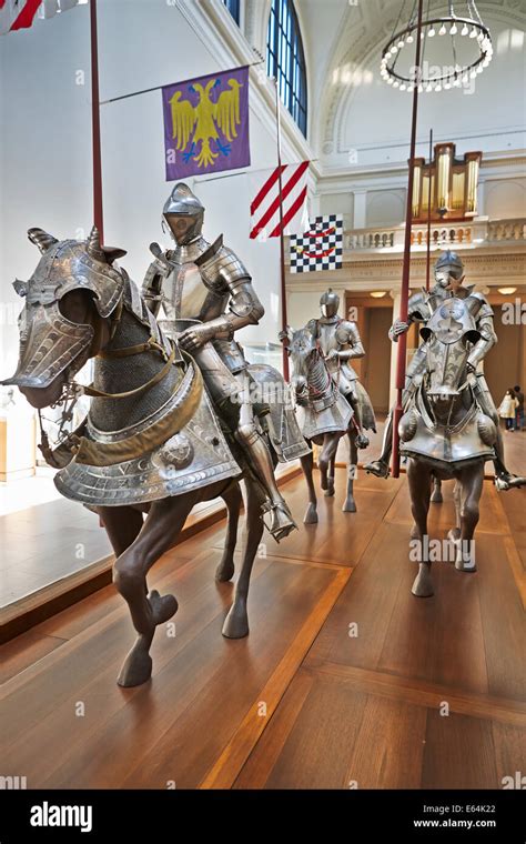 Medieval armor display in Metropolitan museum. New York, USA Stock Photo - Alamy