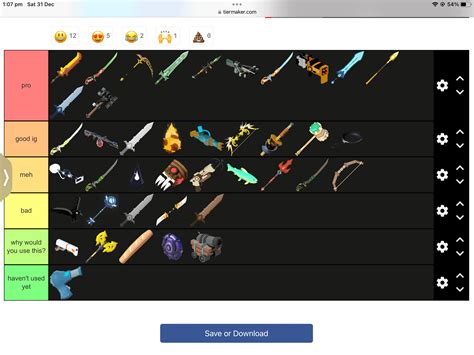 I think this is good? Tier list of Bedwars weapons : r/RobloxBedwars