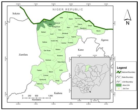 Map of Katsina State showing the Study Area Source: Katsina State ...