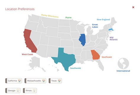 How do I select my geographic preferences? : Corsava