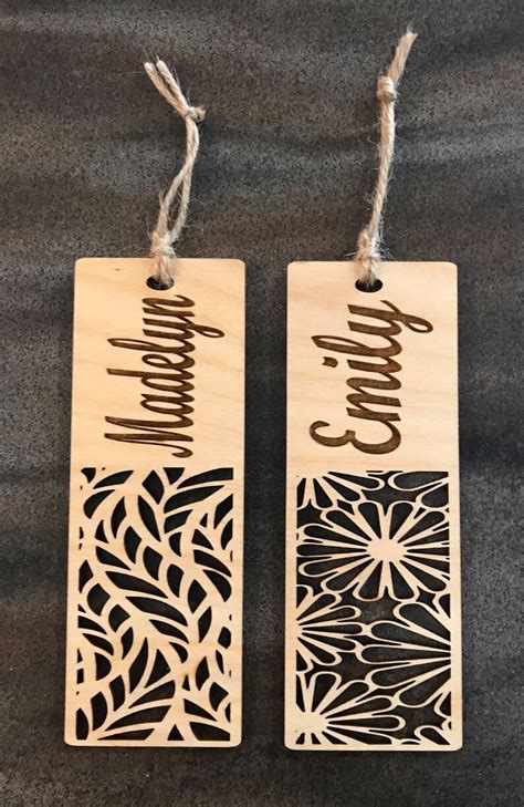 Personalized Custom Laser Cut Wooden Bookmarks - Etsy