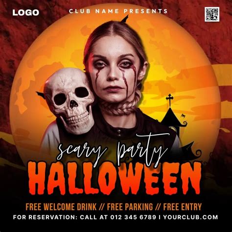 Halloween Scary Party Template | PosterMyWall