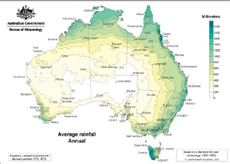 Rainfall distribution in Australia (Australian Government Bureau of... | Download Scientific Diagram