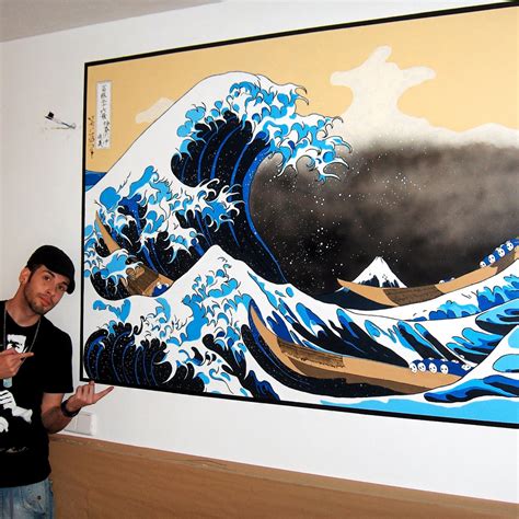 Mural: La Gran Ola de Kanagawa de Katsushika Hokusa | Domestika