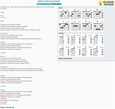 Chord: Before It All Comes Down - Granger Smith - tab, song lyric, sheet, guitar, ukulele ...