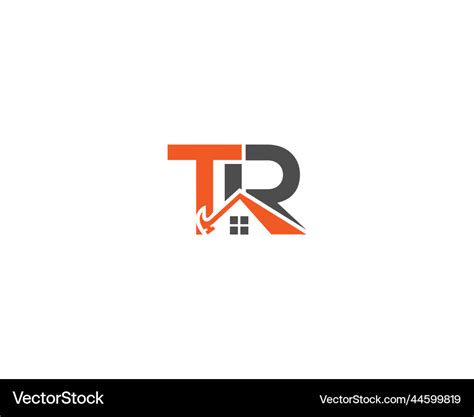 Letter tr house logo design Royalty Free Vector Image