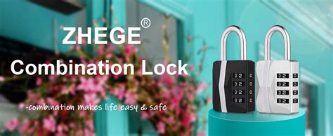 ZHEGE Locker Lock, 4 Digit Combination Lock [2023 Locker Trend] Gym Lock with White Code, Heavy ...