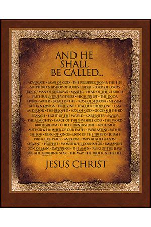 And He Shall Be Called - Names of Christ Poster | Names of Christ Poster