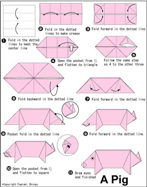 STEM Little Explorers - How to make Origami Pig, step by step guide