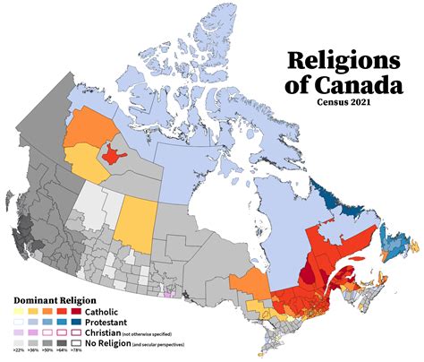 Religions of Canada, 2021 [OC] : dataisbeautiful