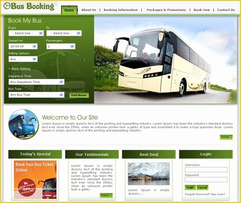 Travel Booking Website Templates Free Download Of Bus Operator ...