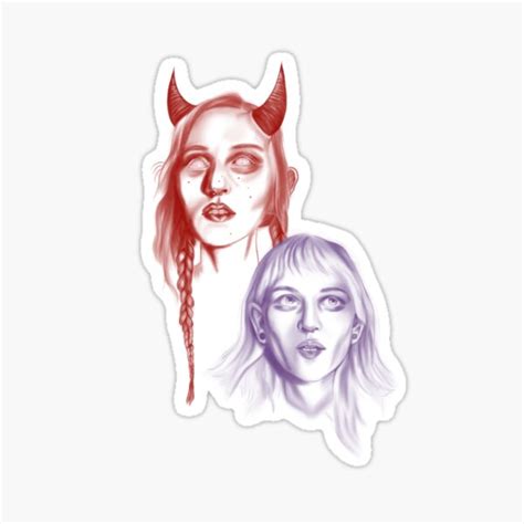 "Devil On My Shoulder" Sticker for Sale by LUX-2021 | Redbubble