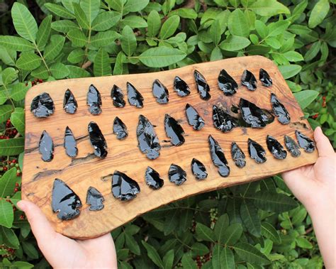 Small Black Obsidian Arrowheads, 1 - Choose How Many Pieces (Black ...