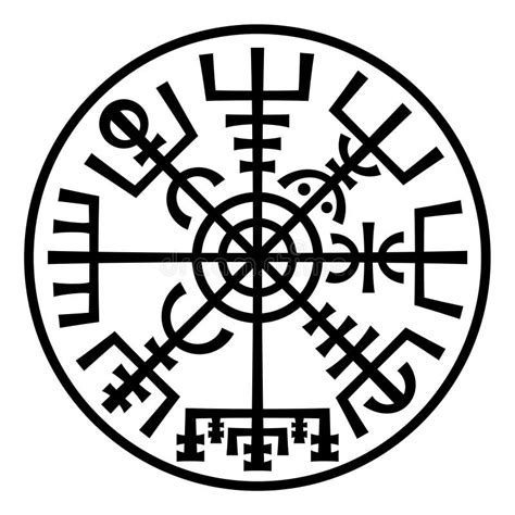 Vegvisir La Boussole Magique De Vikings Talisman Runique (dans L'anneau) Illustration de Vecteur ...