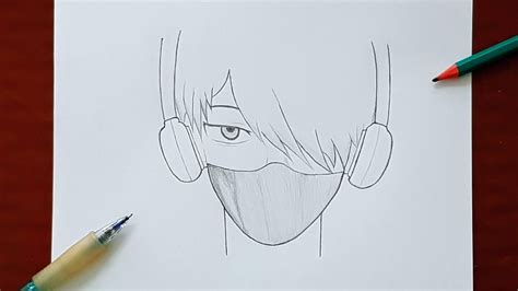 Cool Anime Boy With Headphones Drawing