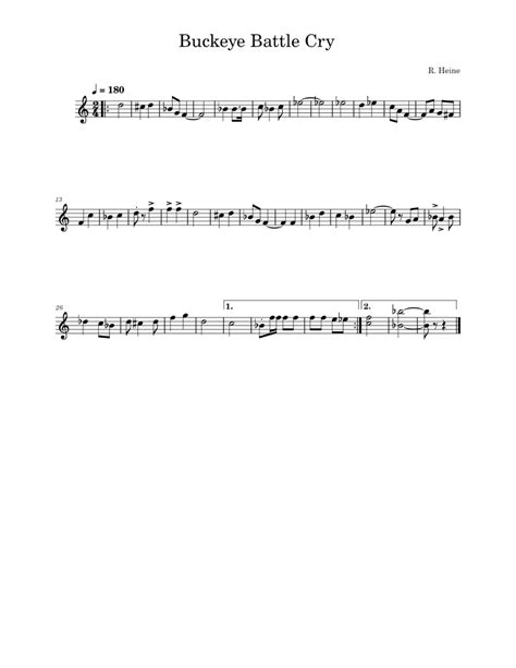 Buckeye battle cry – The Ohio State University Marching Band Buckeye Battle Cry Sheet music for ...