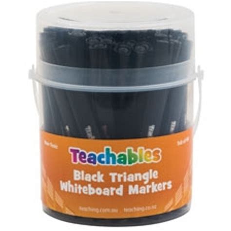 TEACHABLES TRIANGULAR WHITEBOARD MARKERS TUB OF 48 BLACK - Rapid Office Supplies