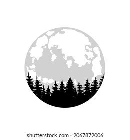 Full Moon Forest Vector Illustration Wild Stock Vector (Royalty Free ...