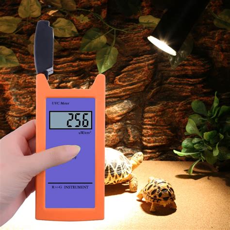 LCD Display UV Radiation Meter Ultraviolet Irradiance Meters for Reptile Crawler Pet UV Tester ...