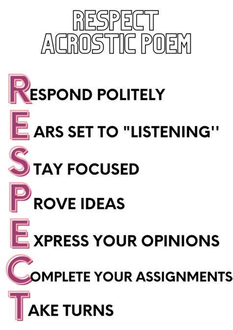 Respect Acrostic Poem – Srey @ Belfast School