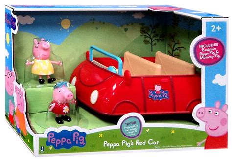 Peppa Pig Peppa Pigs Red Car Vehicle Figure Set Jazwares - ToyWiz