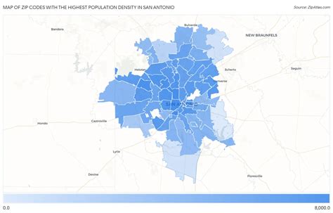 Highest Population Density in San Antonio by Zip Code | Zip Atlas