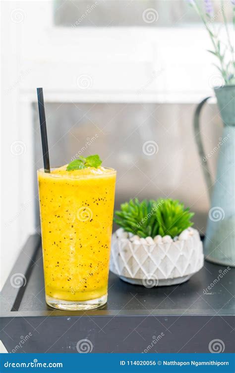 Passion fruit smoothie stock photo. Image of summer - 114020056