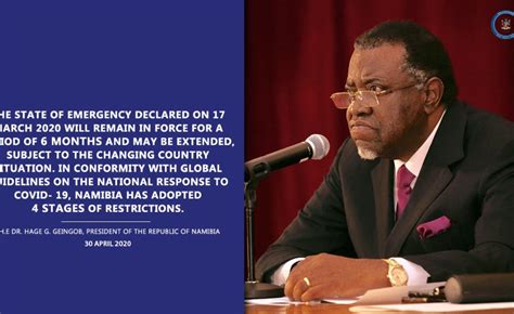 Namibia: Statement by His Excellency The President Dr. Hage G. Geingob At A Media Briefing On ...