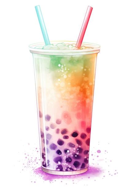 Premium AI Image | rainbow color bubble tea